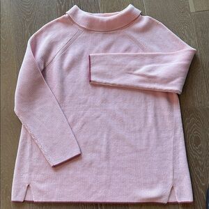 Talbots Plus pink roll neck Ribbed sweater Womens 1X 100% Pima Cotton Mature